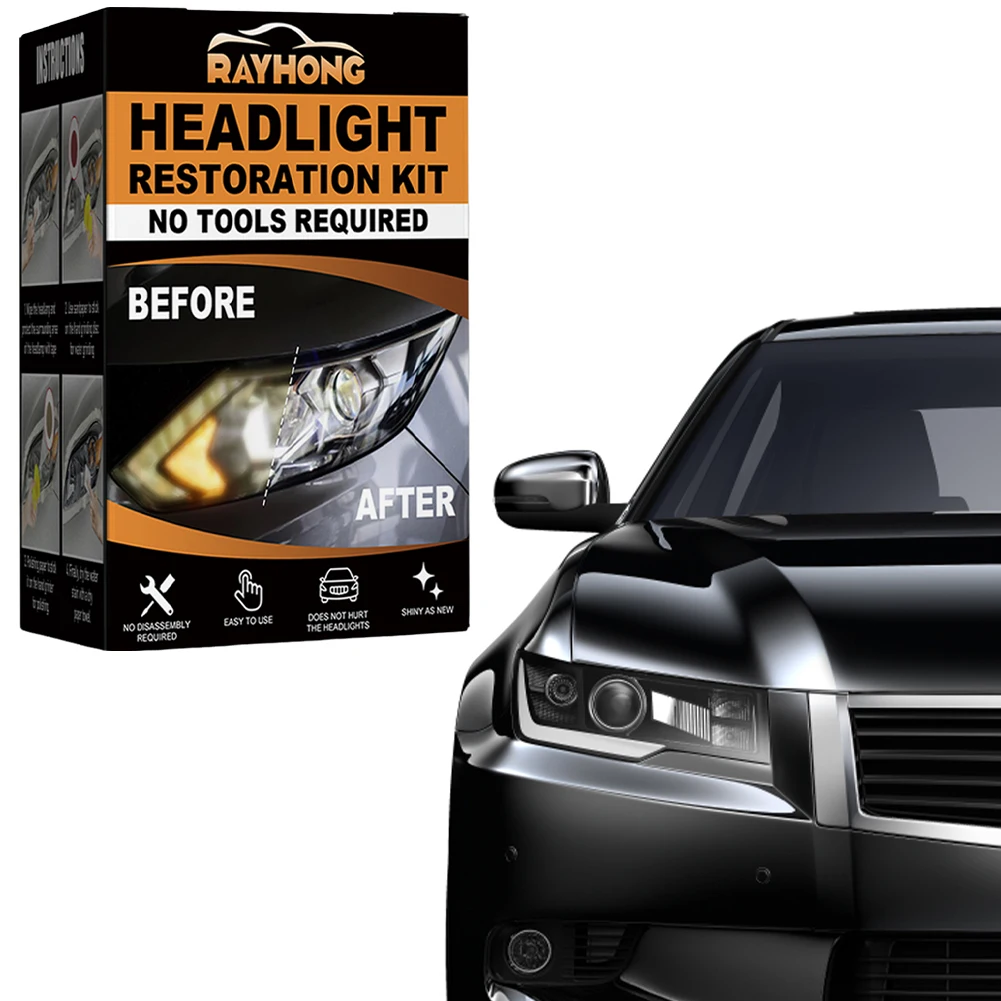 مجموعة ترميم المصابيح الأمامية للسيارة، مجموعة أدوات ترميم منظف المصباح الأمامي، غطاء المصابيح الأمامية، مزيل الخدوش للمصباح الأمامي للسيارة الخلفي #5