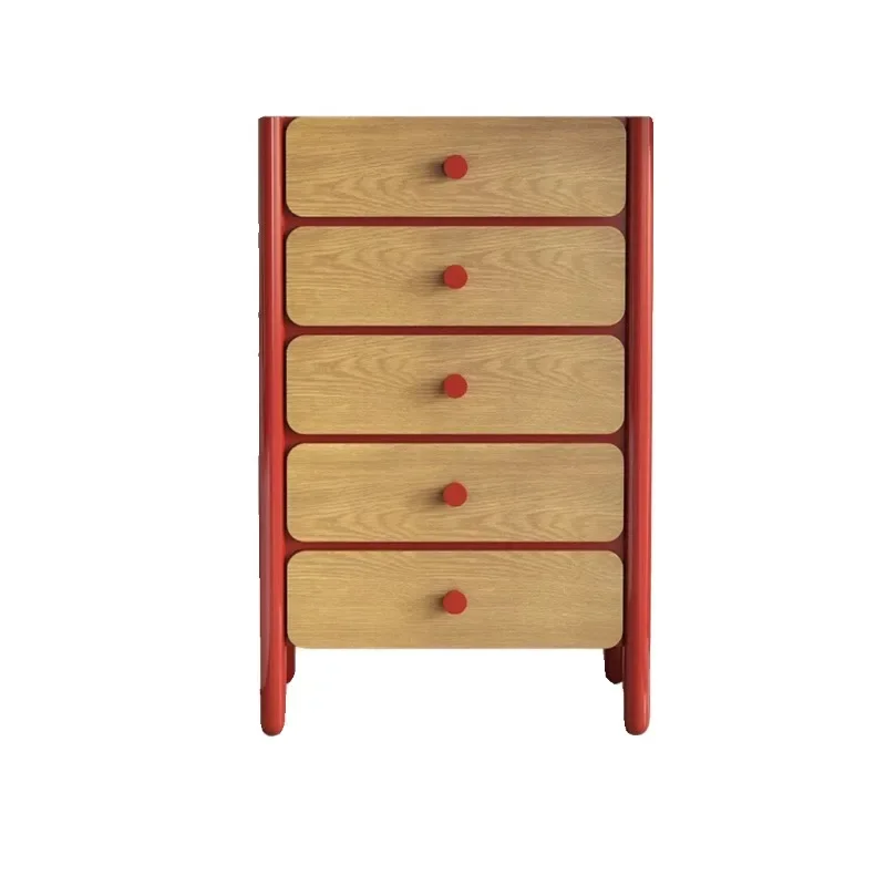 

American solid wood small bucket corner cabinet bedroom retro storage small apartment drawer cabinet household chest storage