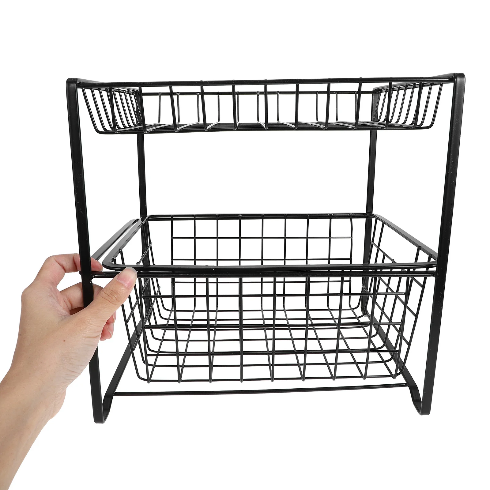 رف تخزين خزانة الحمام تحت المنظم لأرفف حوض المطبخ وتوفير المساحة على شكل درج منظمون تحت الحوض