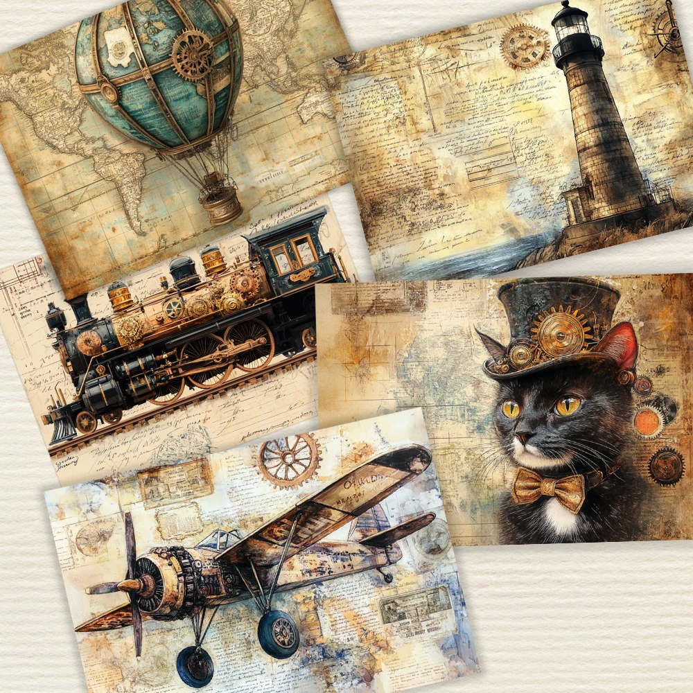 32 Stück, Punk Steam Age Postkarte, mechanisch, Geburtstags-/Jubiläumsgeschenk, Sammlerstück, geeignet zum Verschenken, erhältlich. – Detail 5