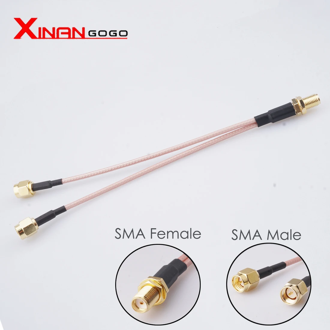 SMA Female to Y Type 2 X SMA Male Connector Splitter Combiner Cable Pigtail 1 to 2 SMA Cable RG 316 15CM
