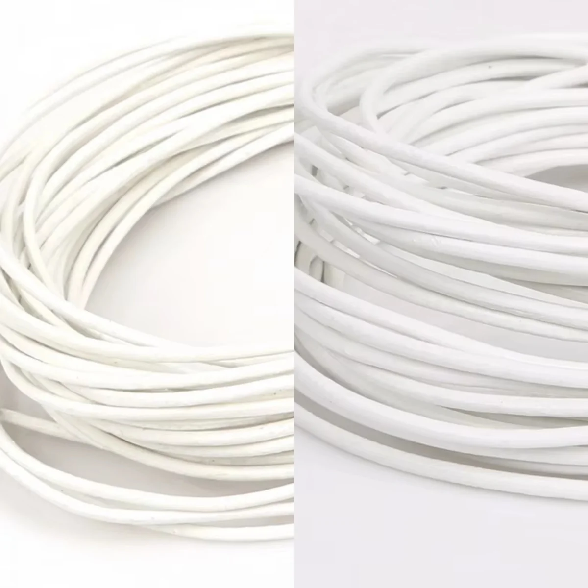 1/1. 5/2mm sznurki z prawdziwej skóry biały okrągły sznurek linowy przewód do wyrób biżuterii bransoletka naszyjnik Craft DIY biżuteria akcesoria — zdjęcie 6
