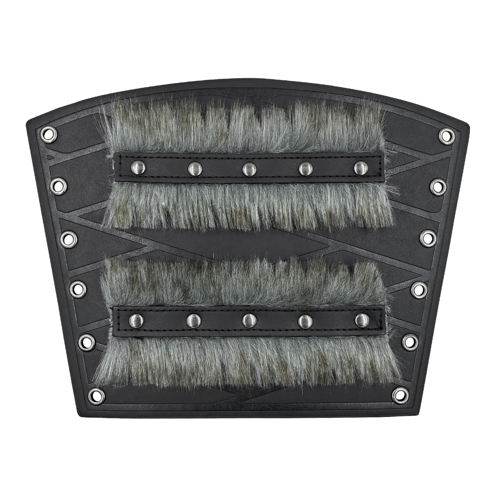 Middeleeuwse dubbellaagse bontleren pantserarmwarmers Viking Knight Gauntlet polsbandje Rivet Bracer Cosplay accessoires