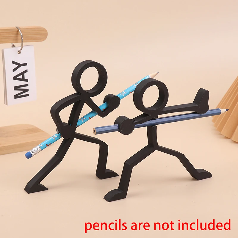 1/4Pcs 3D Printed Stick Figure Pencil Holders Pen Stands Pen Containers Desktop Ornaments Stationery Desktop Sculptures Gifts