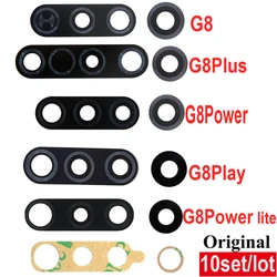 EmmaHelp10set/lot Rear Back Camera Glass Lens For Motorola Moto G8 Plus Play Power Lite New Camera Glass With Glue Adhesive