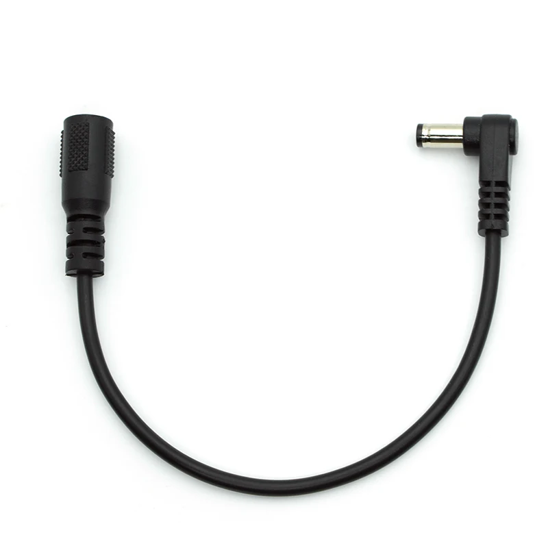 DC Power 5.5 x 2.1mm Male 90° Right Angle To Female Extension Connector Cable Cord 20cm