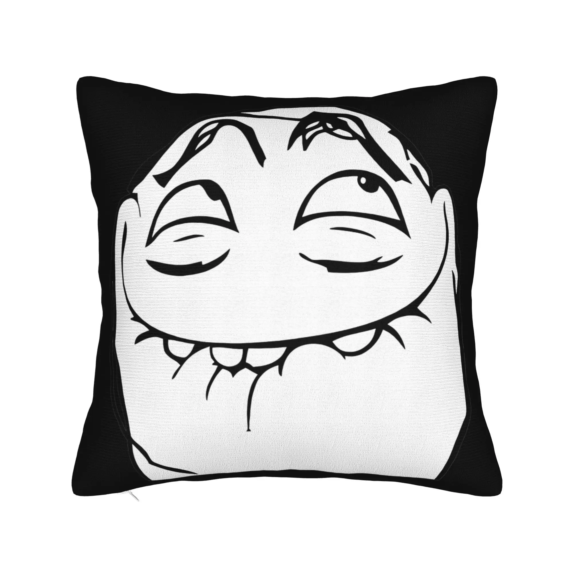 Crazy troll Face Trollface Square Pillow Case Rage Comic Funny Cushion Covers Novelty Decorative Pillowcase for Car 40*40cm