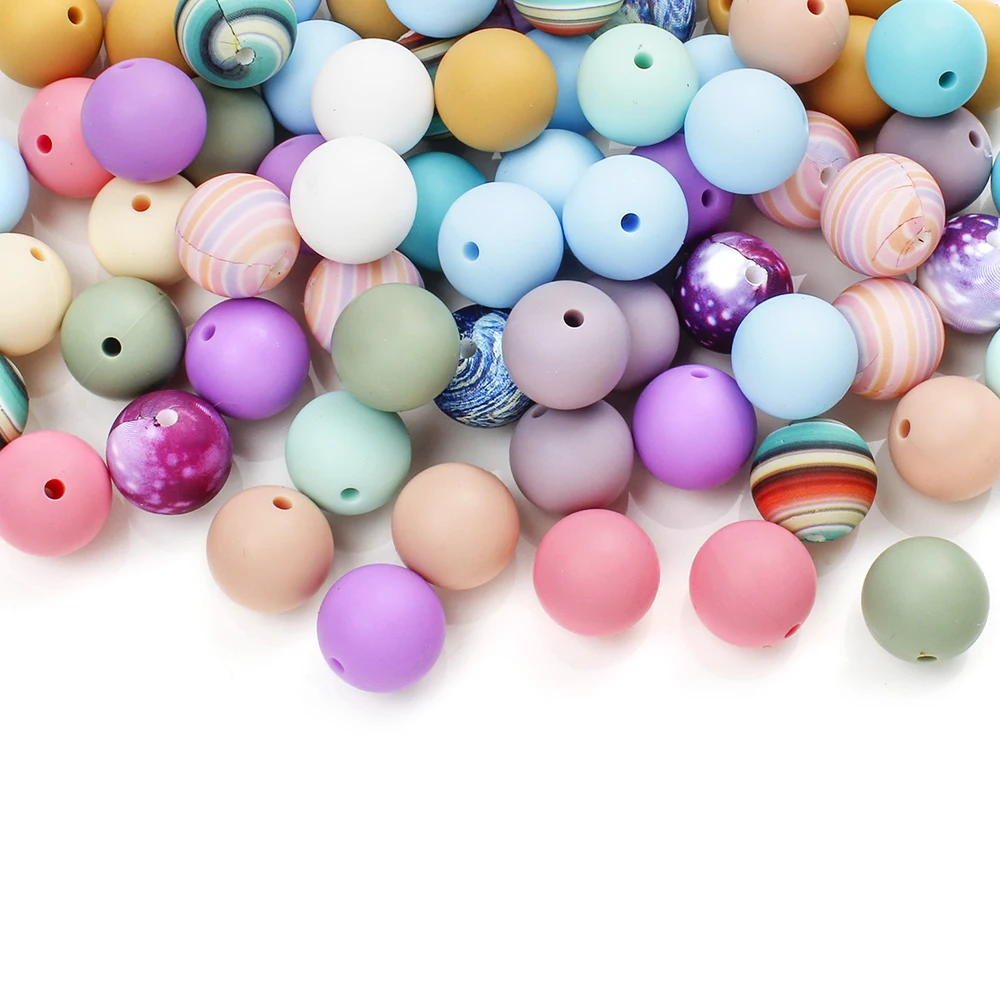 مجموعة الخرز الكونية من السيليكون ، سماء مرصعة بالنجم ، فاصل إبداعي ، مشغولات يدوية ذاتية الصنع ، صناعة المجوهرات ، 40 في المجموعة