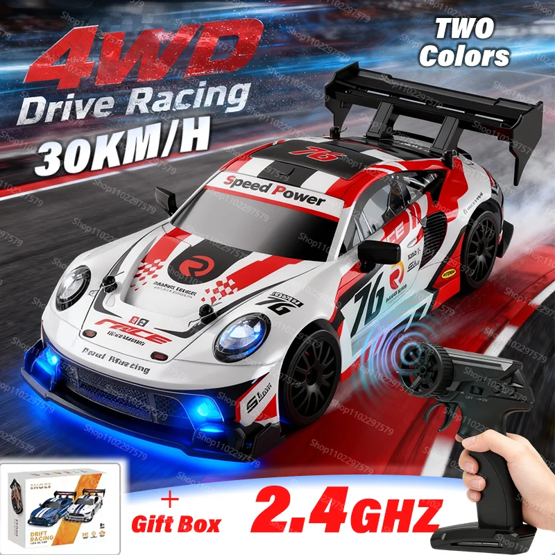 

New 4WD Remote Control Drift Car Full Size 1:24 Mini RC Racing Car Model 2.4Ghz 20KM/H High Speed ​​RC Car Extra Tires Toy Gifts