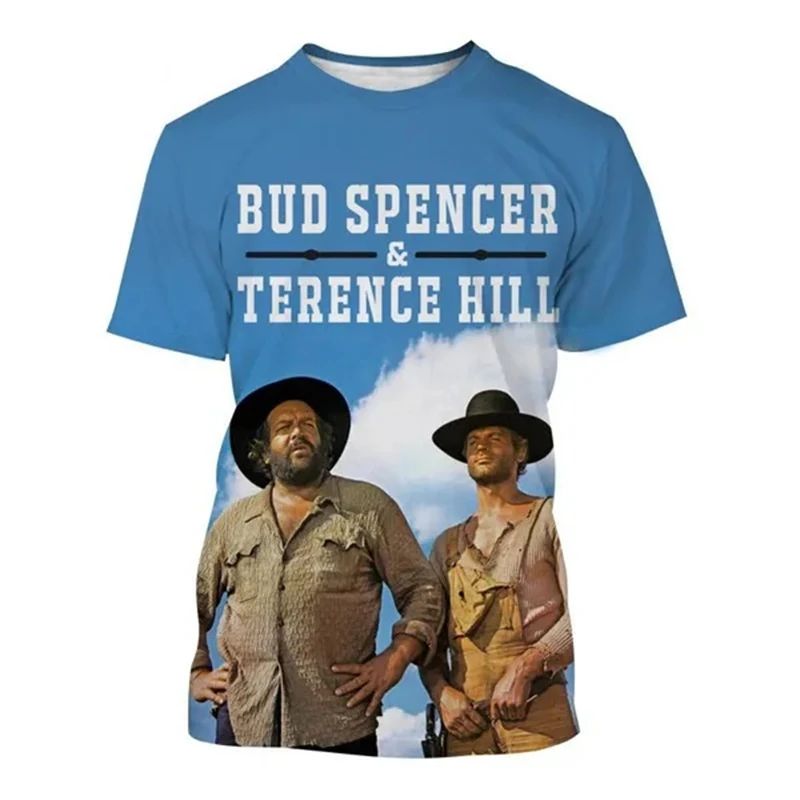 Bud Spencer Terence Hill 3D Printed T-Shirts Men Women Fashion Streetwear Oversized Short Sleeve T Shirt Y2K Unisex Clothing