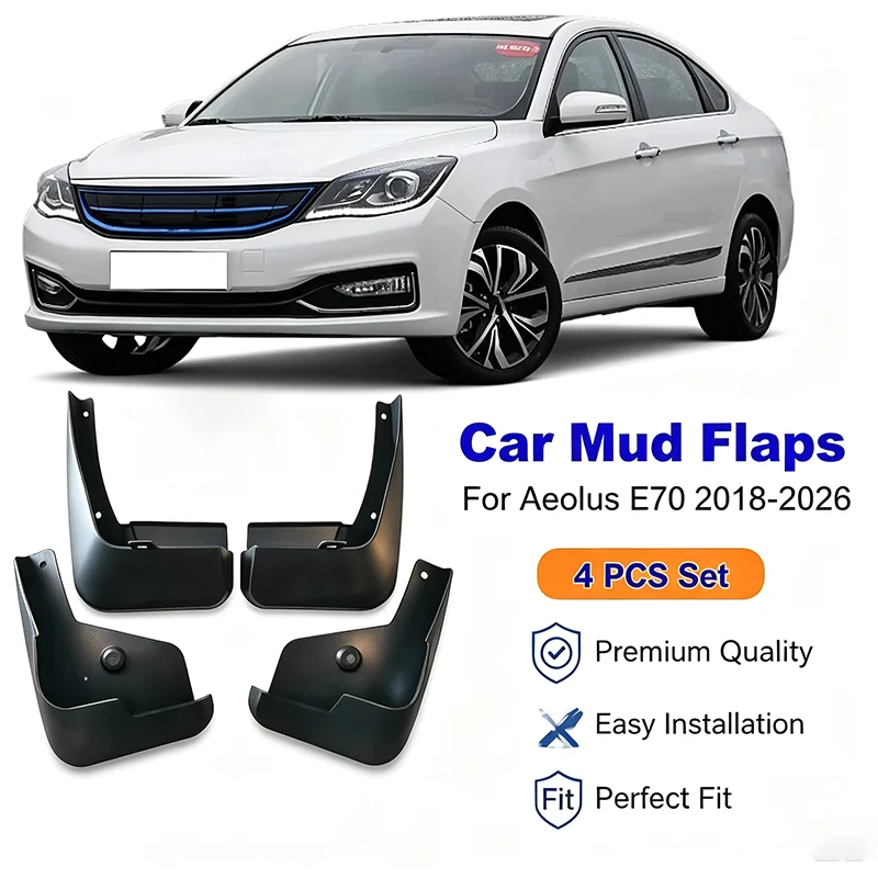 For Aeolus E70 2018-2026 4Pcs Mud Flaps Splash Guards Front Rear Wheel Fender Mudguards Car Exterior Protection