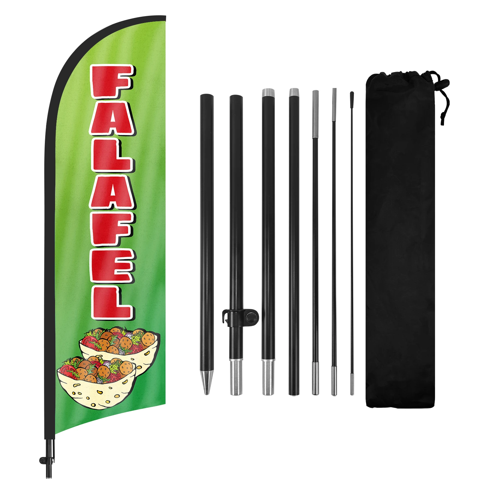 FSFLAG 1PCS 280CM The Falafel Feather Flag with Flagpole Advertising Outdoor Banner Decoration for Businesse and Storefront