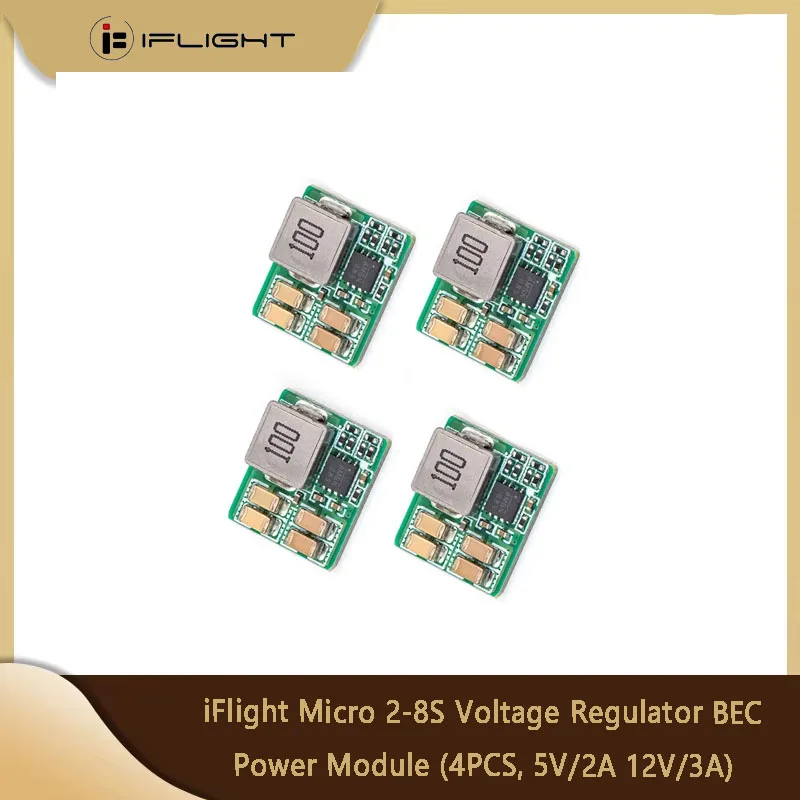 

Модуль питания iFlight Micro 2-8S BEC, 4 шт., 5 В, 2 А, 12 В, 3 А, регулятор напряжения для любителей гоночных дрона RC FPV