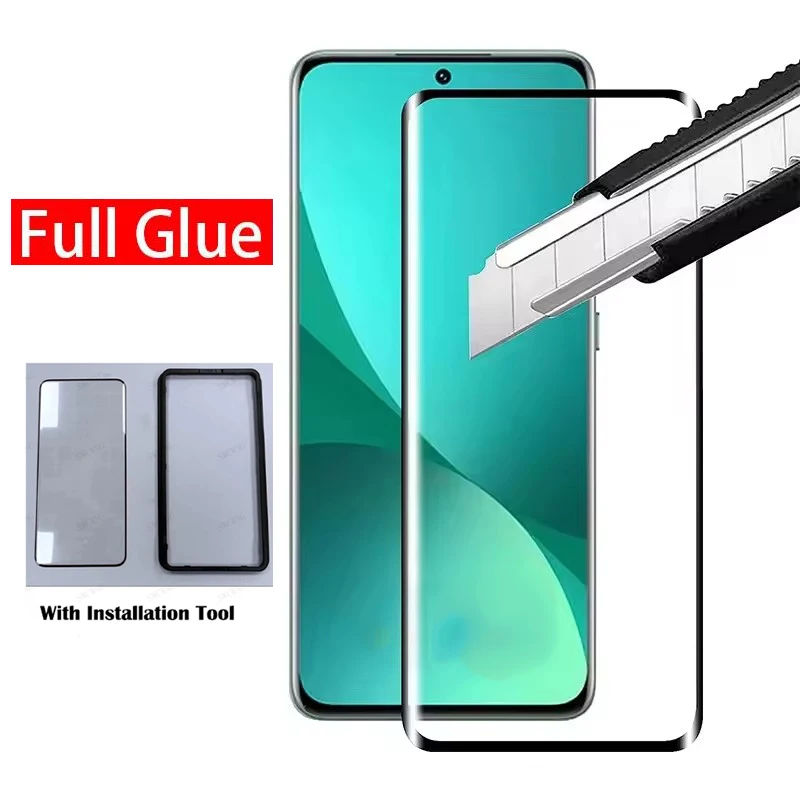 لهاتف Xiaomi Redmi Note 15 14 13 Pro Plus طبقة من الزجاج المقسى redmi Note 14 15 Pro + واقي شاشة غراء كامل مع أداة تثبيت