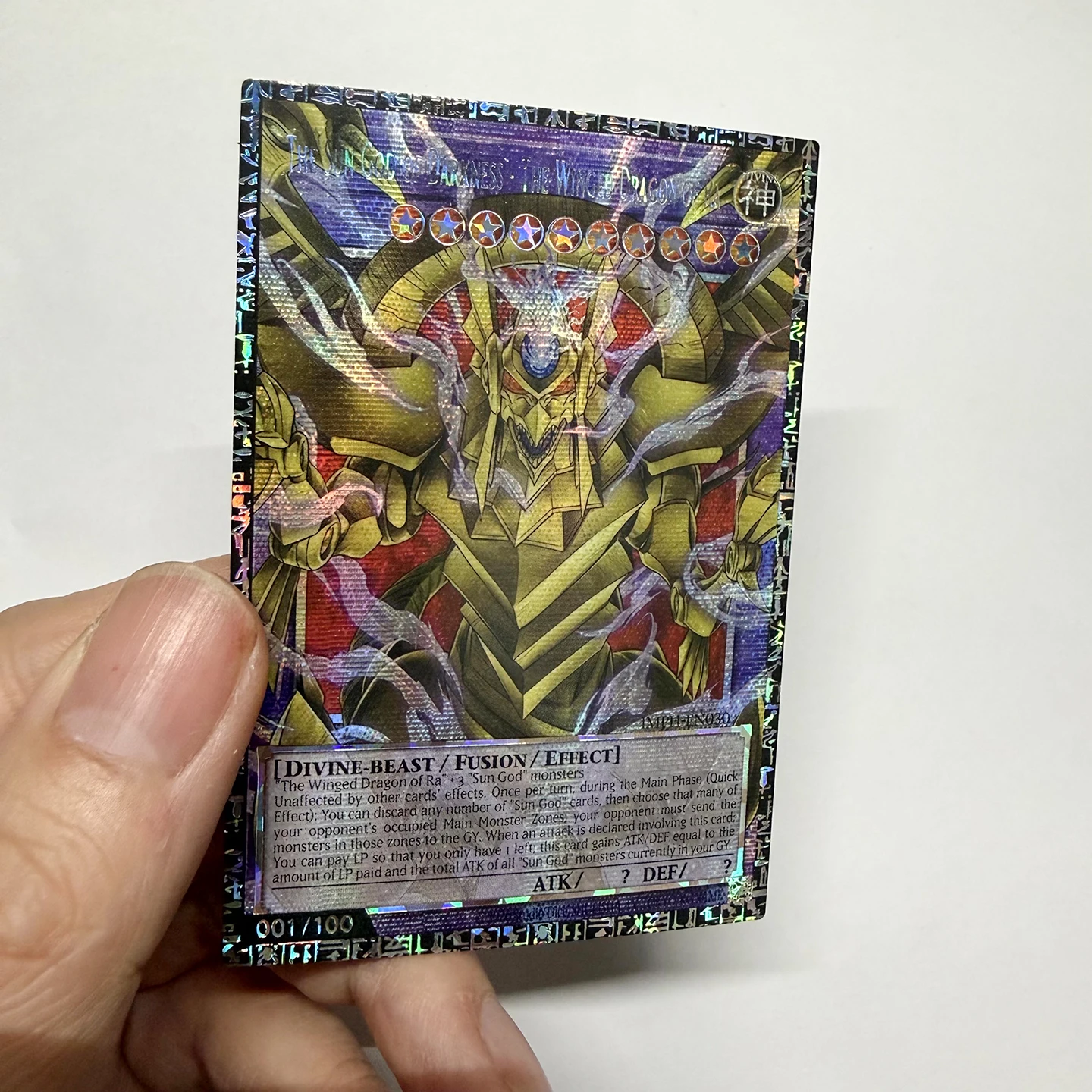 Yu-Gi-Oh der Sonnengott der Dunkelheit Geflügelter Drache von Ra Blaue Augen Ultimativer Drache DIY Proxy-Karten-Sammlung der Gott Übertrifft – Detail 3