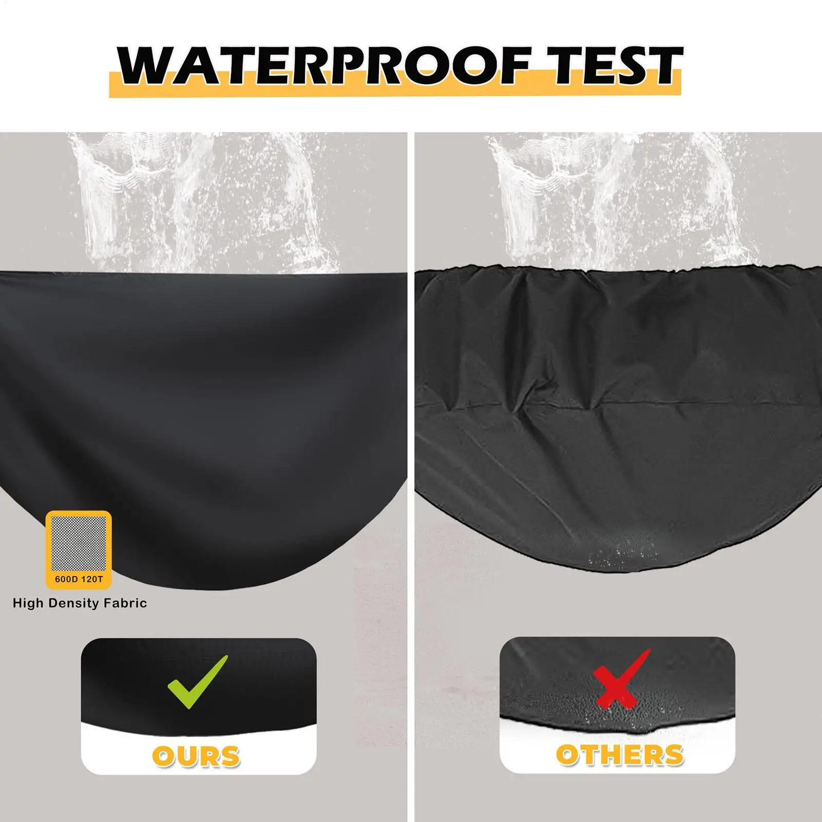 BBQ Grill Cover Waterproof BBQ Protective Guard Portable Anti-Uv Charcoal Grill Cover For Beach Kitchen Bar Backyard Party