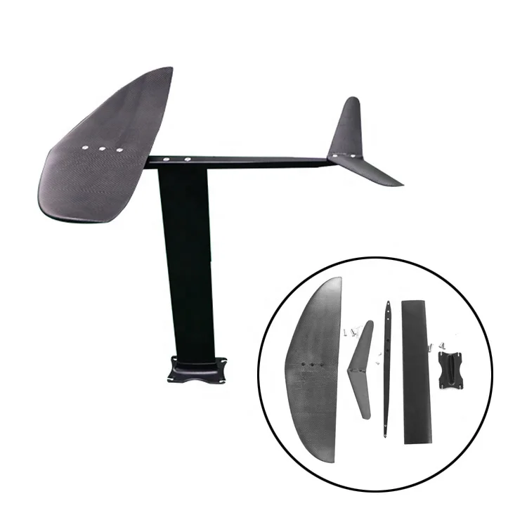 محلق مائي مع جناح كربوني وصاري ألومنيوم، لوح ركوب الأمواج من ألياف الكربون، مجداف هيدروفويل لركوب الأمواج #3