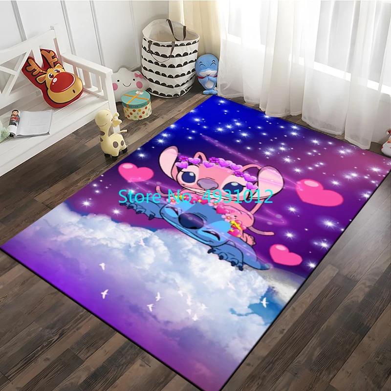 

Fashionti Stch 3D Printing Anime Large Rug Carpet Living Room Bedroom Bedside Soft Comfortable Children Kids Anti Slip Floor Mat