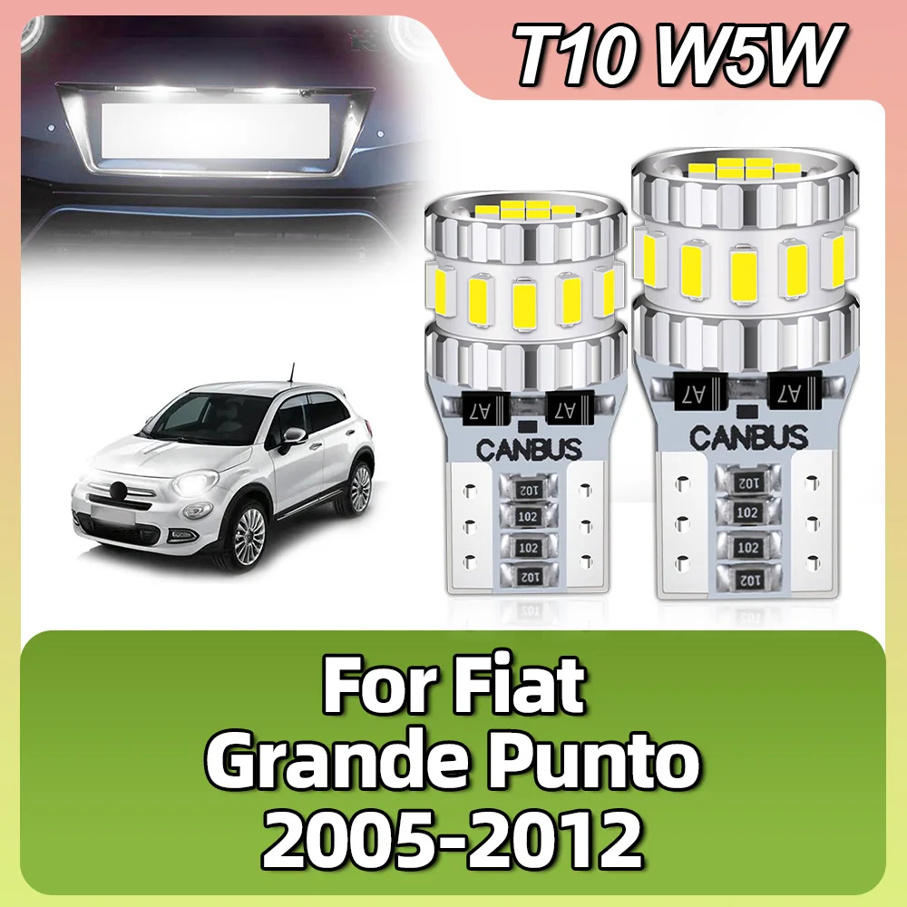 

T10 W5W Led Bulbs Canbus Car Reading Parking License Plate Lights For Fiat Grande Punto 2005 2006 2007 2008 2009 2010 2011 2012