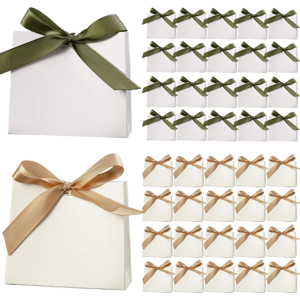20pcs New different colored kraft paper bag bows holiday gift Bags party wedding souvenirs candy packaging handbags