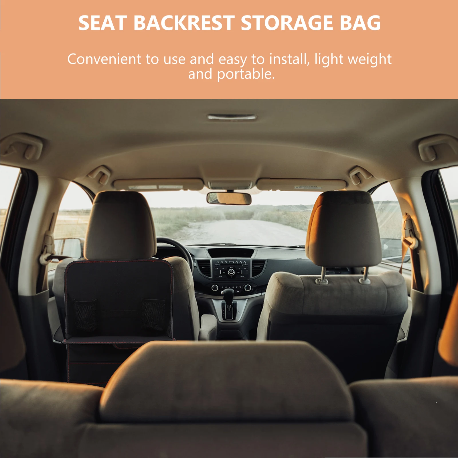 

Foldable Car Backseat Storage Bag Durable Organizer Rear Seat Hanging Pouch With Table For Auto Vehicle Multifunctional Seat