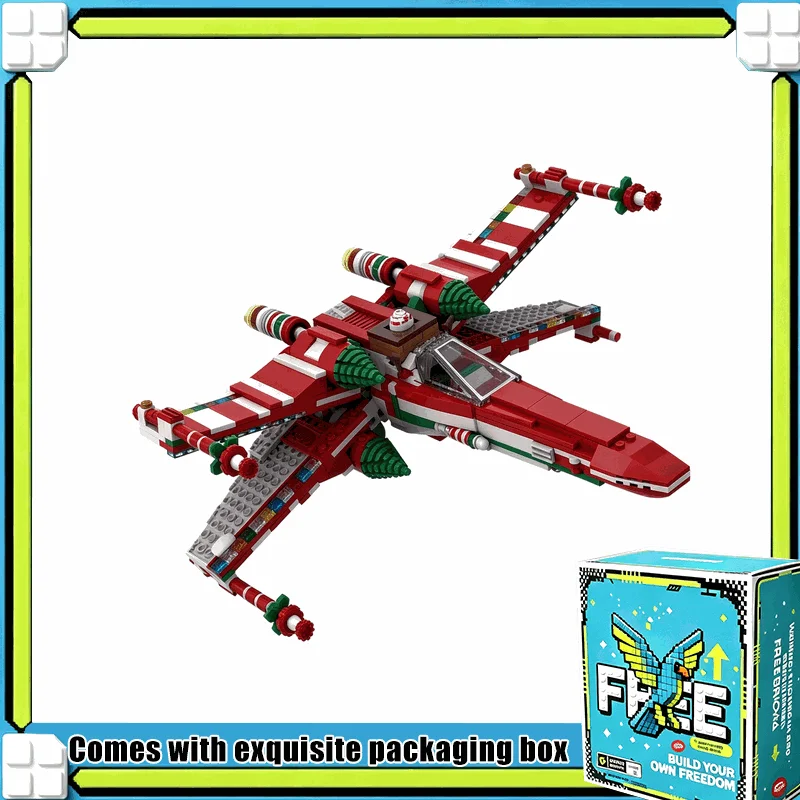 733PCS Xmas Wing Fighter Space Ship Galaxy Model Building Blocks Custom Puzzle DIY Assembly Creative Display Holiday Gift
