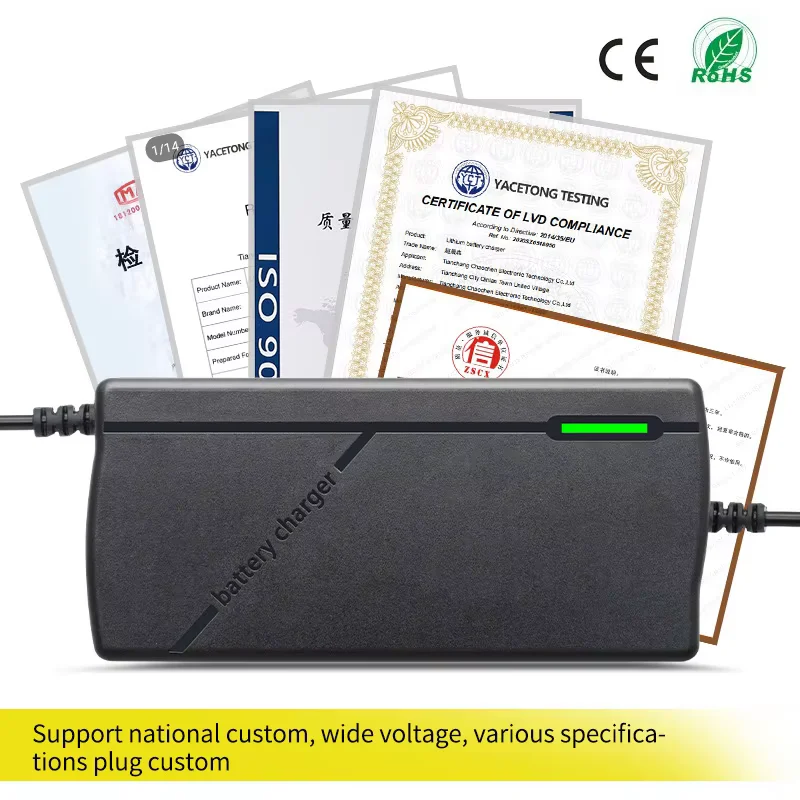 AC100-240V With Fan 58.8V 2A ebike Lithium Battery Smart Charger For 14S 52V E-tool Scooter Li-ion Cell pack Fast Charging view 3