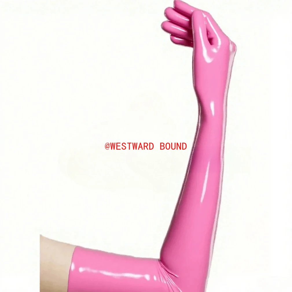 

Длинные перчатки из латекса по индивидуальному заказу, женские фетиш-носки, сексуальные чулки, сексуальные носки, латексное боди, розовая клубная одежда