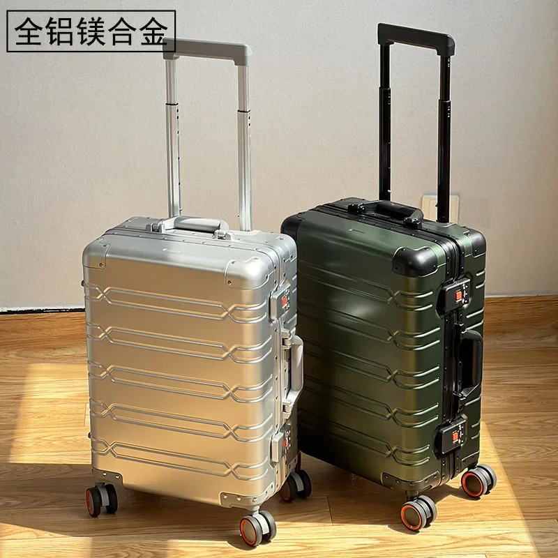 All-aluminum Magnesium Alloy Trolley Case Universal Wheel Aluminum Alloy Suitcase 24 Metal Case Password Boarding Case