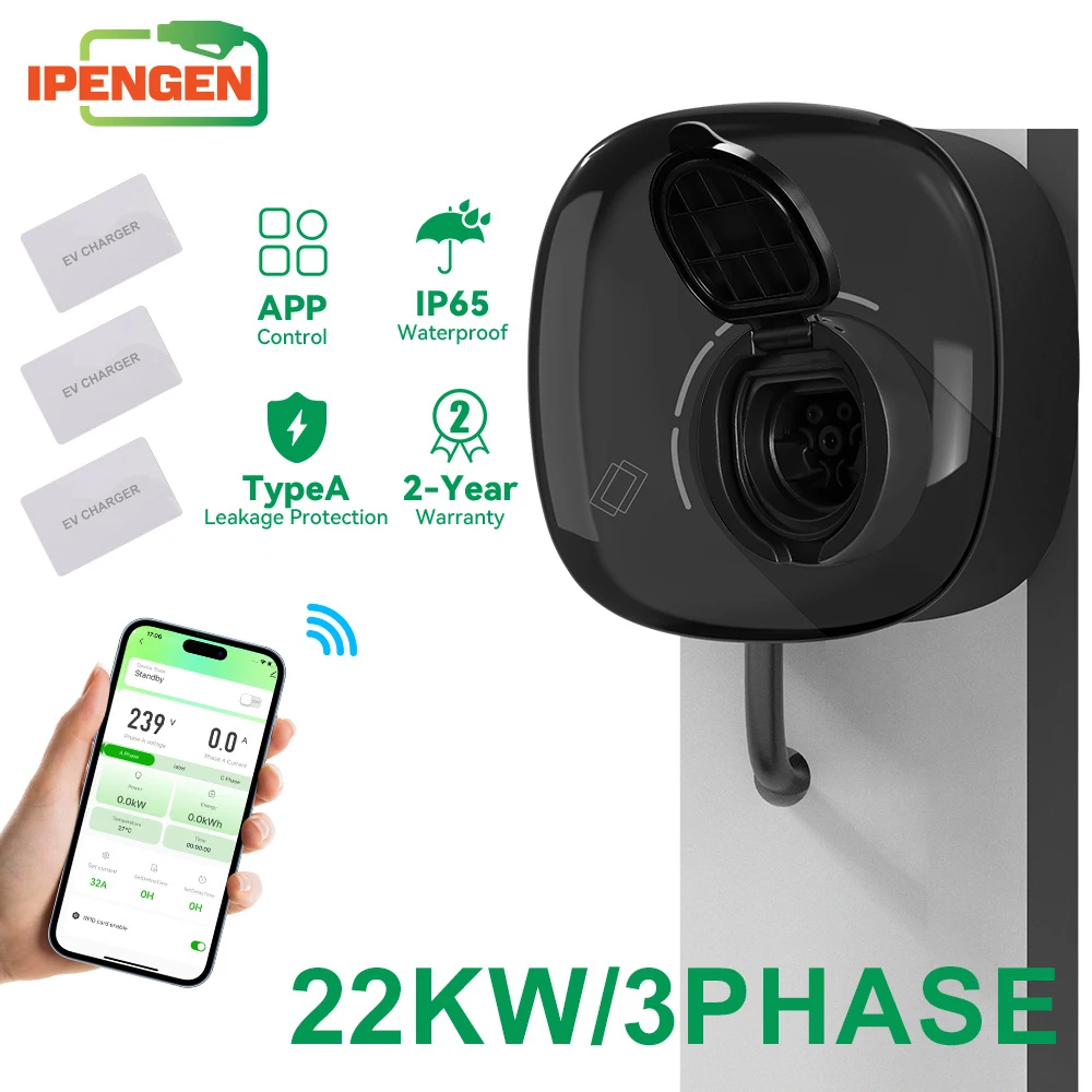 IPENGEN 22KW Type2 EV Charger - Ev Charger Type 2 22Kw 32A 3 Phase 评论和价格