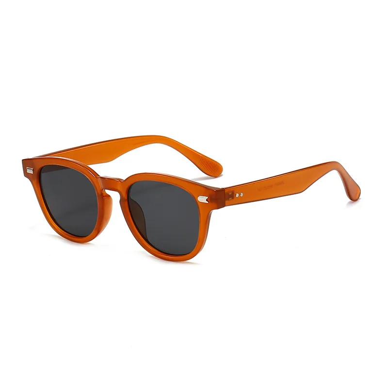 Korean version round frame fashion sunglasses men and women daily driving travel sunglasses