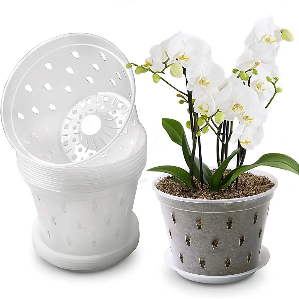 

5piece Versatile Clear Flower Plant Pot For Indoor And Outdoor Premium Resin Wide Applications