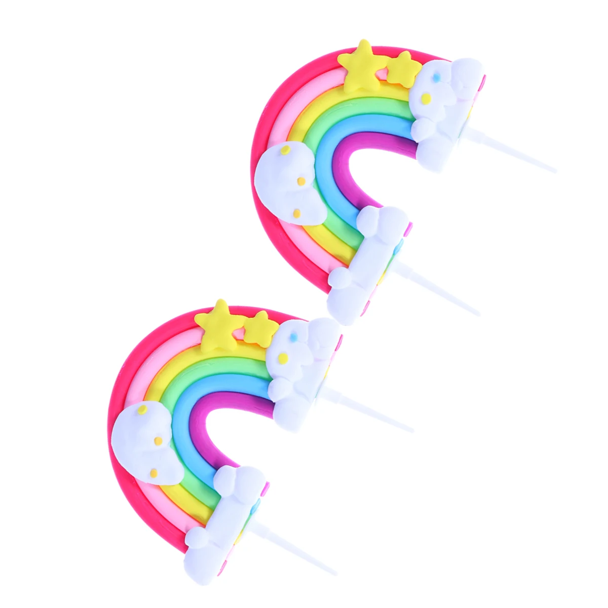 

Rainbow Cake Toppers Colorful Pottery Decorations Funny Fruit Picks Charming Dessert Party Supplies Birthday Kids Festivals