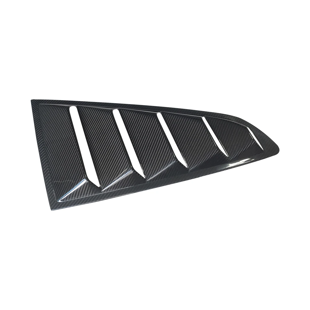 Real Dry Carbon Fiber Side Window Louvers Scoop Cover Vent For Ford Mustang 2015up