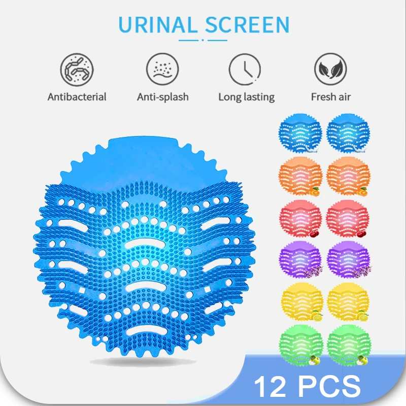 

V906 Urinal Screen 12Pcs for Toilet Fragrance Mats Anti-splash Bathroom Deodorizer Air Floral and Fruity Scent Individual Pack