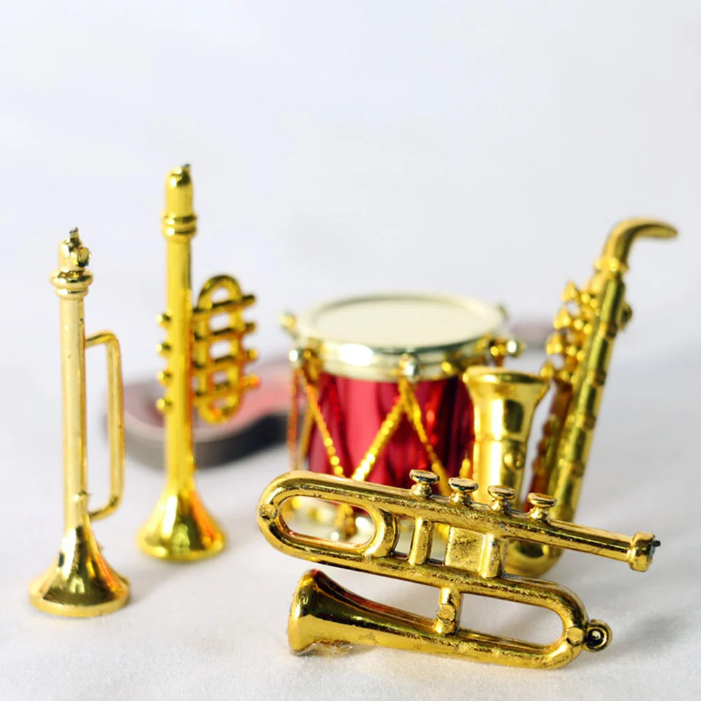 Mini Saxophone House Accessories Toys Trumpet Decor Miniature Instrument Model Props