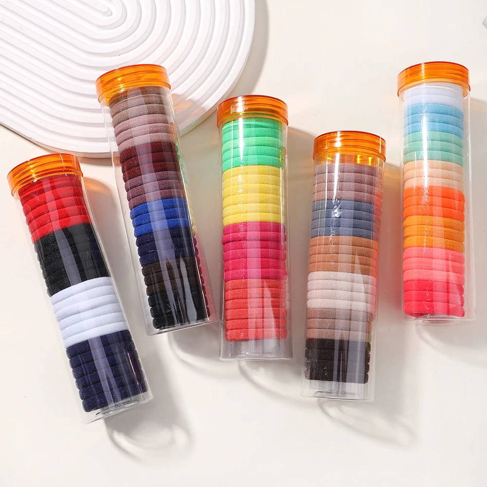 

24Pcs/box High Elastic Hair Bands for Girls Colorful Hairband Rubber Ties Ponytail Holder Scrunchies Kids Women Hair Accessories