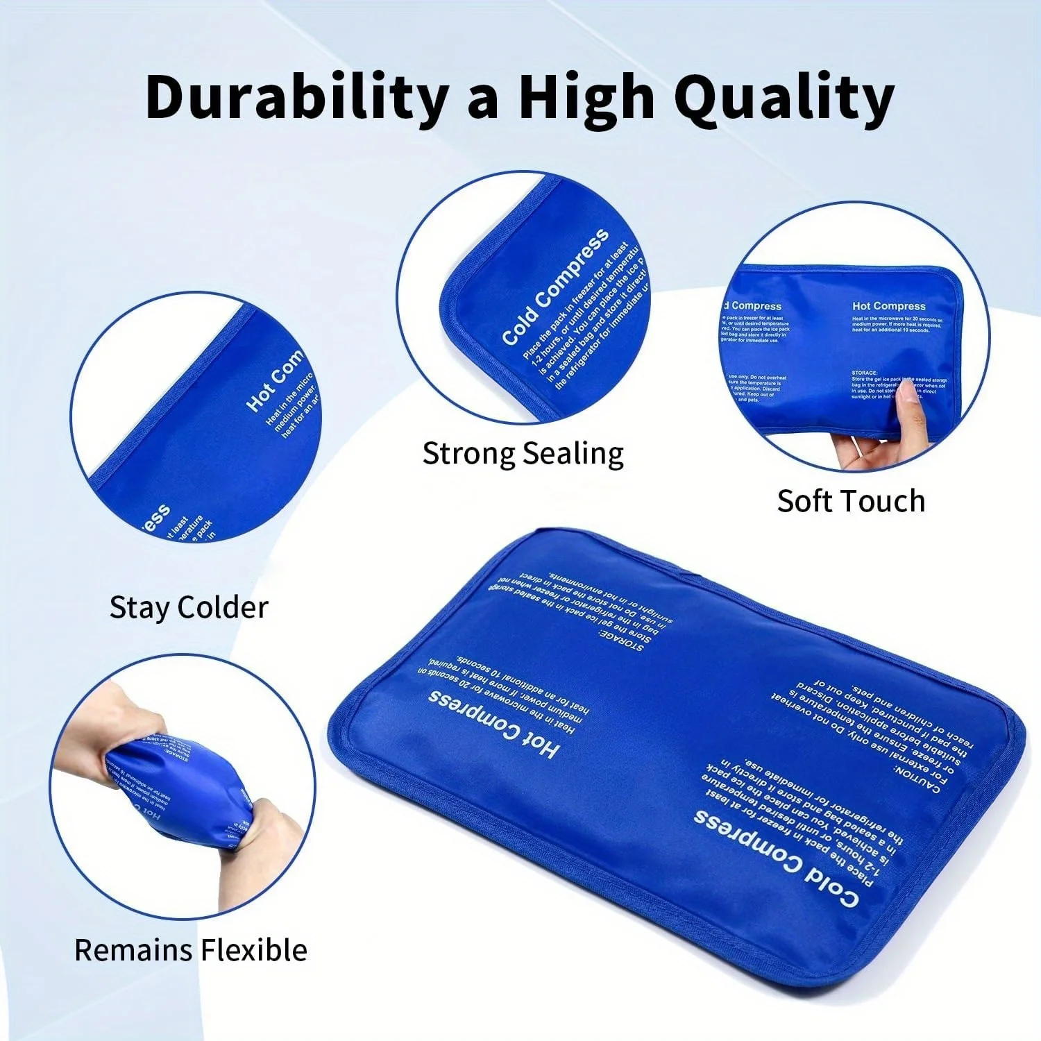 Ice Packs for Injuries Hot Cold Gel Ice Pack Large Reusable Ice Packs for Shoulder Legs Knee Back Hip Aches Injury Muscle Pain view 3