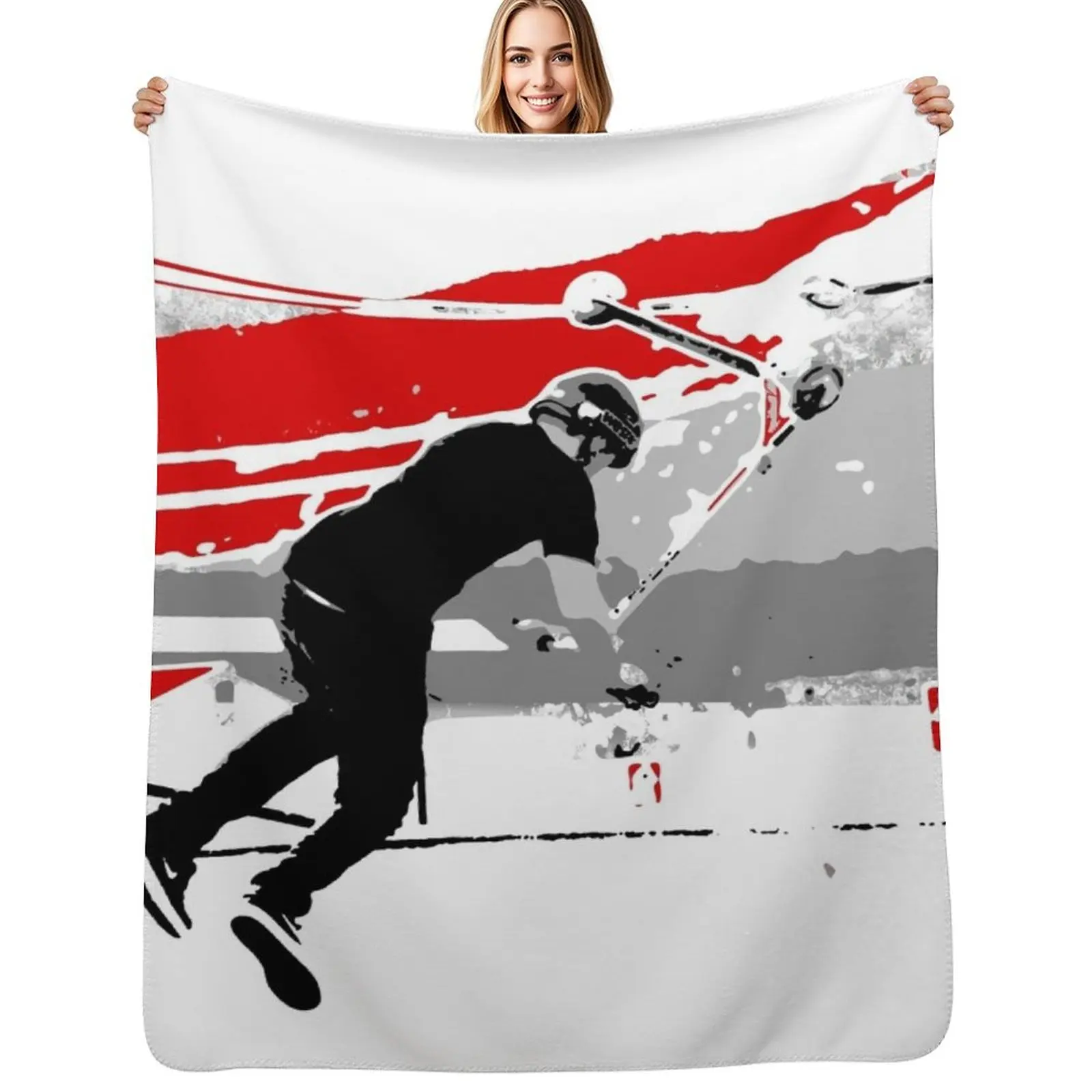 

Spinning the Deck - Tail-whip Scooter Stunt Throw Blanket Decoratives Bed linens Hair Extra Large Throw Blankets