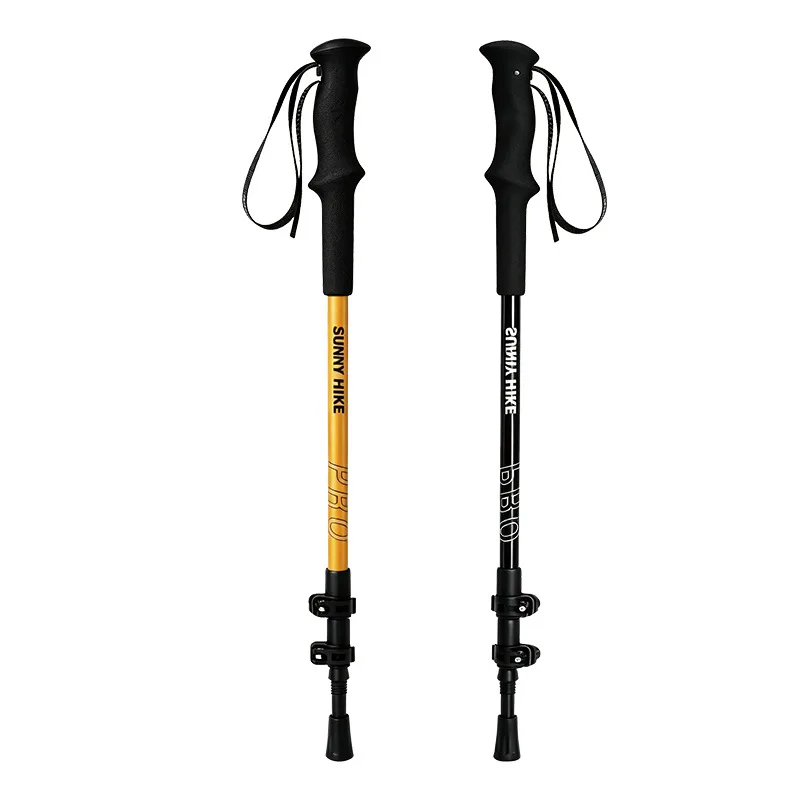 Aluminum Trekking Poles Ultralight 3 Section Hiking Staff with External Lock for Camping Mountaineering