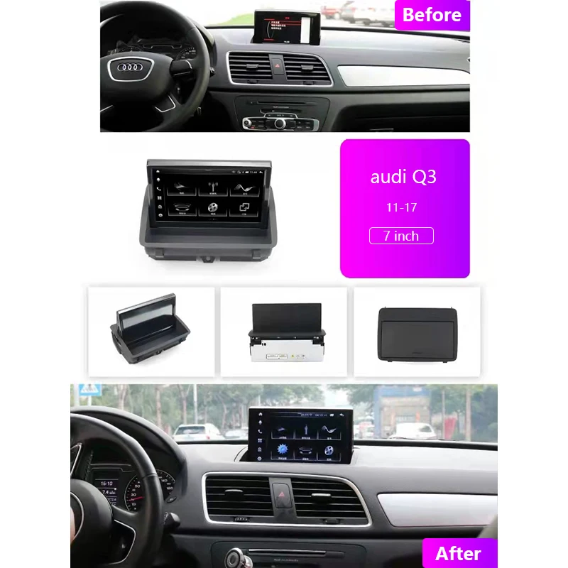 GEHANG NEW  Android 11 6+128G  Car Radio Auto Multimedia palyer Air purification with ambient lighting for Audi Q3 2013-2018