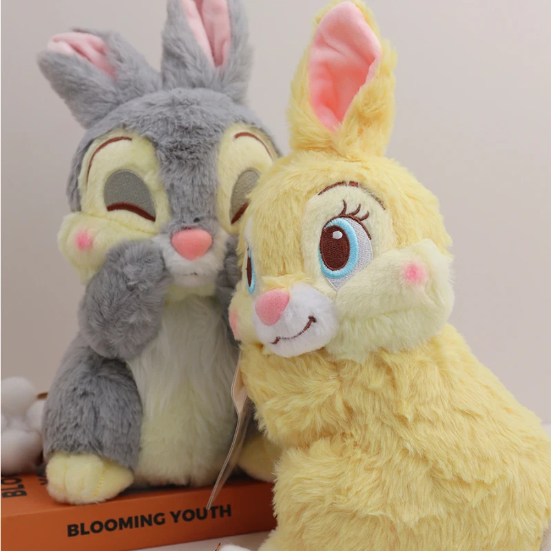 Disney-Thumper Rabbit Plush Doll para crianças, boneca de pelúcia macia, proporção pontual, cinza e amarelo, Thumper Toy, travesseiro, presentes de aniversário e Natal