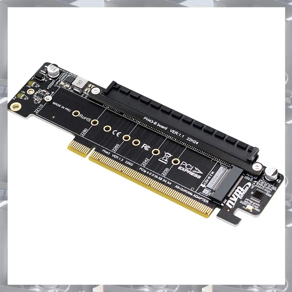Hot Selling-PCIE X16 To M.2 NVME SSD Adapter Card PCIE X16 To X8+X4+X4 Quad VROC .2 Nvme Port,PCIE X16 To M.2 NVME SSD Adapter C