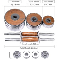 30kg Weight Lifting Dumbbell Changeable Dumbbell Adjustable Pair Walnut-Steel Dumbbell Set Adjustable