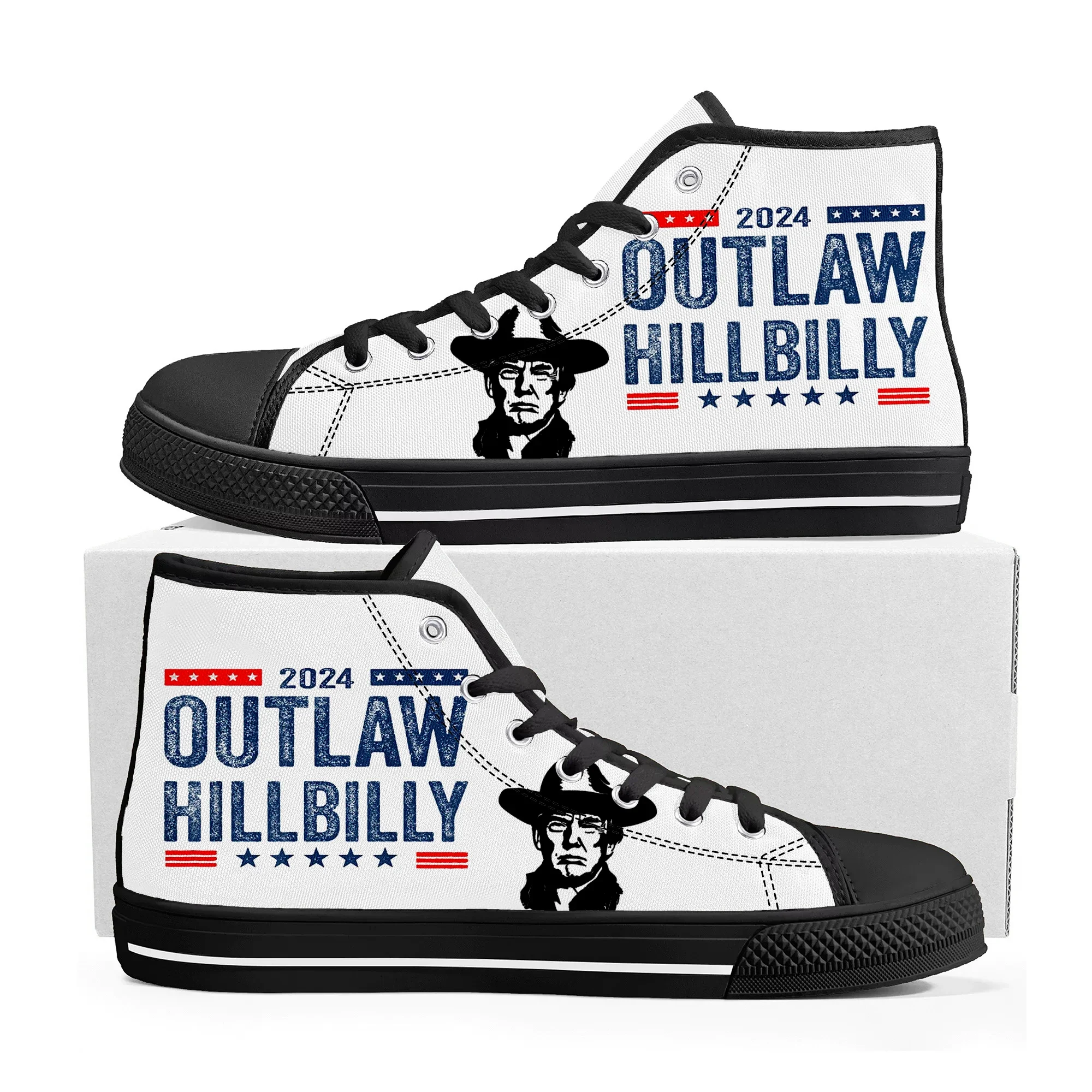 Outlaw Hillbilly 2024 Make America GREAT AGAIN High Top Sneakers Mens Womens Teenager Canvas Sneaker Casual Customize Shoe