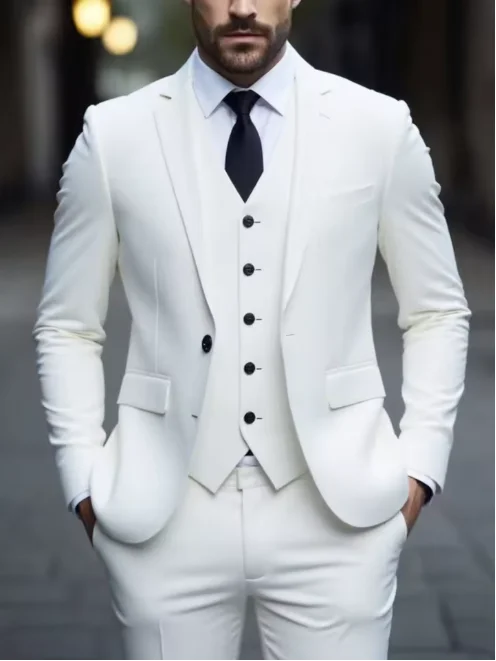 

Classic Men's suits 3 pieces Blazer Vest And Pants set fashion Wedding dresses Stylish tuxedo suits for men