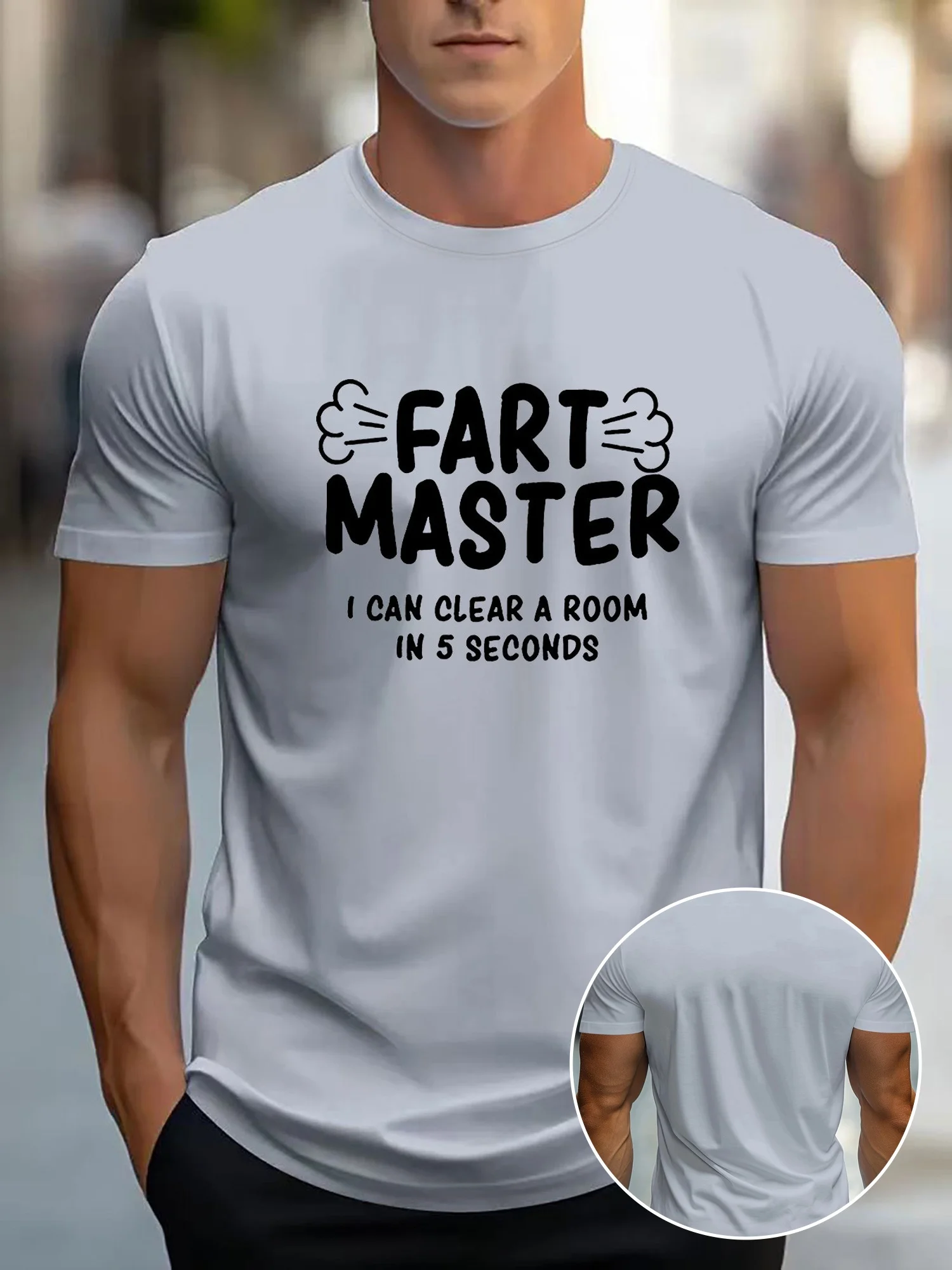

Funny 'Fart Master' Men's T-Shirt - Casual Cotton Blend, Round Neck,