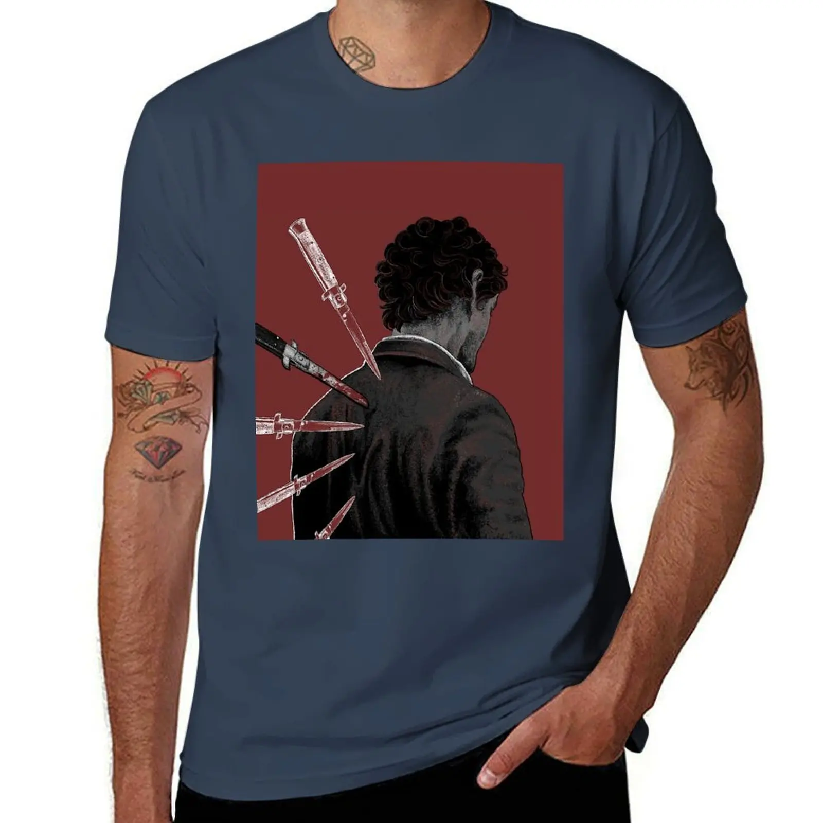 

HANNIBAL: Like Knives T-Shirt funny t shirts dark humor t shirt for man 100 percent cotton man t shirt graphic T-Shirt