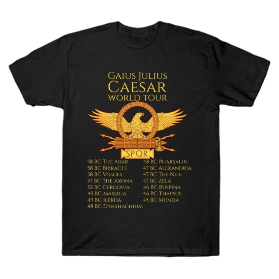 Gaius Julius Caesar World Tour , Ancient Rome Empire T-Shirt. Summer Cotton O-Neck Short Sleeve Mens T Shirt New S-3XL