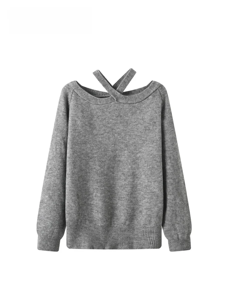 

Caraclub Large Size Knitted Sweater Women's Autumn Winter New Sle plus Size Versatile Design Sense Top